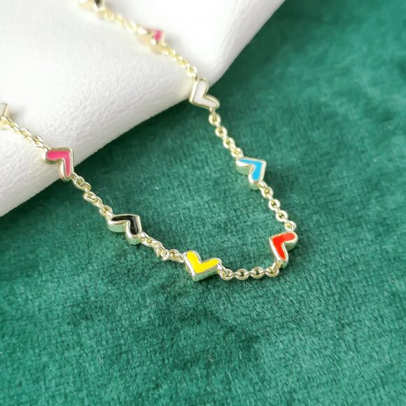 New Kendra Scott Gold Chain Bracelet - Haven Heart Multi Color - Picture 2 of 3